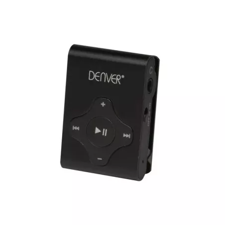 MP3 DENVER MPS-409CMK2 compacto negro con controles de reproducción y conector para auriculares