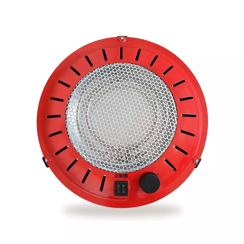 BRASERO HJM 100/20 900 W redondo de metal color rojo con acabado brillante y resistencia de alta potencia