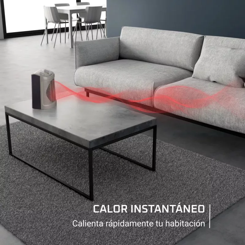 CALEFACTOR ROWENTA SO2330F2 INSTANT COMFORT 2400W compacto de diseño moderno en color negro y acabado mate