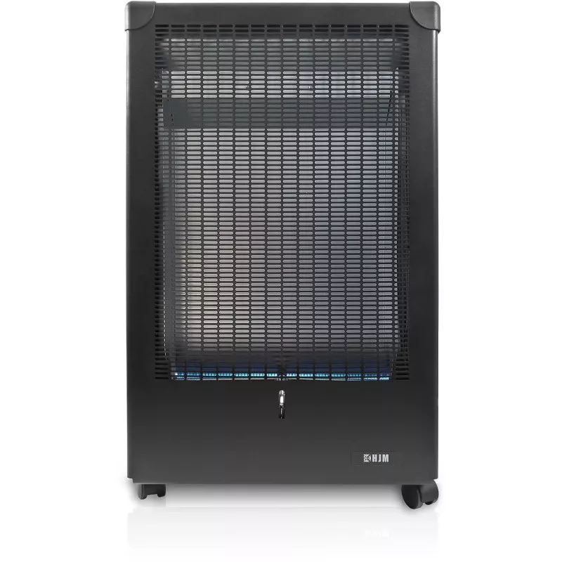 ESTUFA HJM GA4200M GAS LLAMA AZUL de diseño vertical negro, acabado resistente y potencia de 4,2Kw.