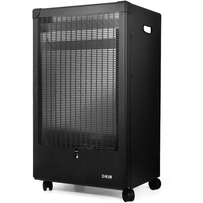 ESTUFA HJM GA4200M GAS LLAMA AZUL 4,2Kw 305g/h diseño compacto con acabado negro y ruedas para fácil movilidad