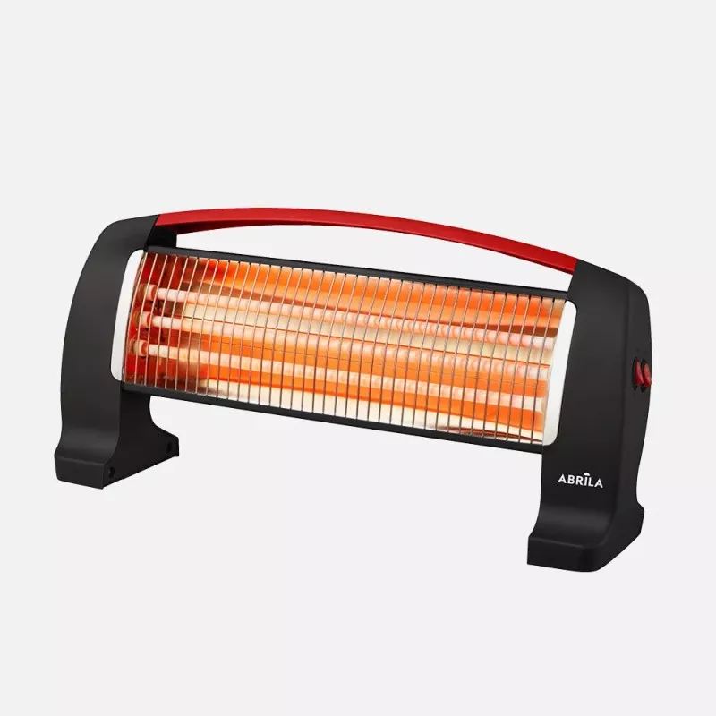 ESTUFA FABRILAMP CUARZO EDIPO 1200W portátil negro con detalles rojos y diseño moderno, ideal para calefacción rápida