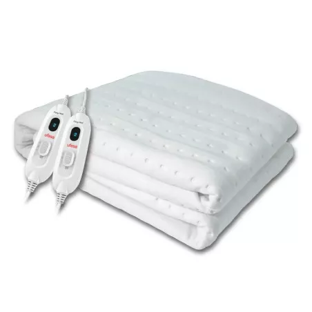CALIENTACAMAS UFESA 150X130 FLEXY-HEATCME 60 W de color blanco con tejido suave y controles ajustables de temperatura.