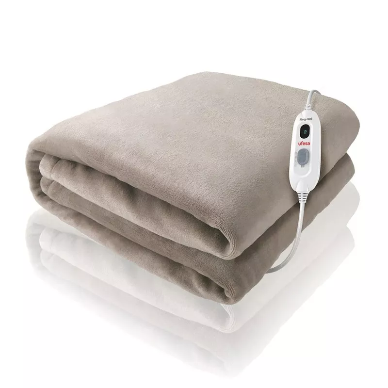 MANTA UFESA SOFTY PLUS 180X140 eléctrica, de tejido suave en color beige y con control de temperatura ajustable