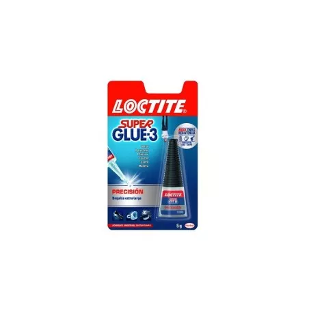 SUPER GLUE-3 5GR. PRECISION adhesivo instantáneo en color azul con aplicador de precisión y fórmula fuerte.