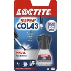 SUPER GLUE-3 5GR. C/PINCEL adhesivo fuerte transparente con pincel aplicador para fácil uso y precisión.