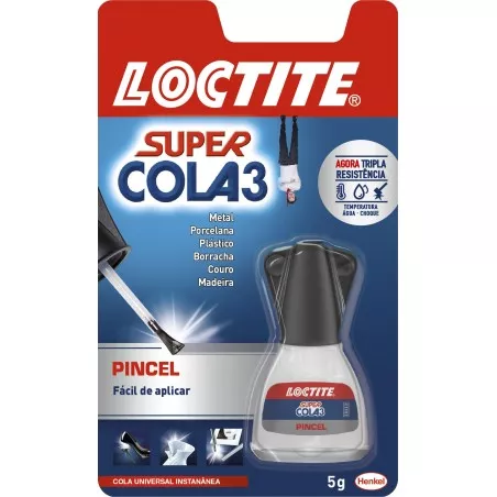 SUPER GLUE-3 5GR. C/PINCEL adhesivo fuerte transparente con pincel aplicador para fácil uso y precisión.