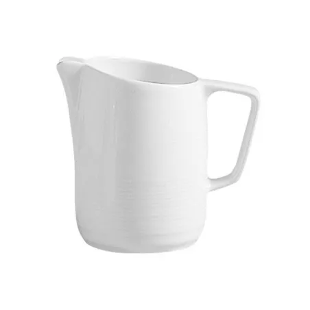 LECHERA CORAL 330 CC de cerámica blanca con diseño elegante y acabado liso, ideal para servir leche.