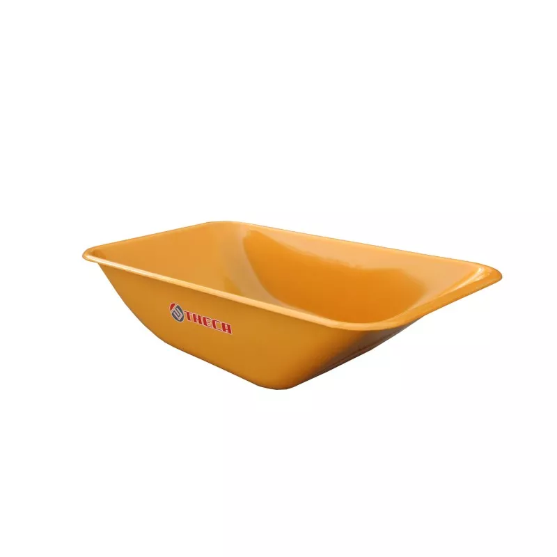Bandeja Carretil amarilla Theca mod. 550 de plástico duradero con diseño amplio y fondo curvado.