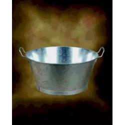 BAÑO CINC 14\" 30 CM. 6L. recipiente metálico galvanizado con asas y acabado brillante ideal para almacenamiento.