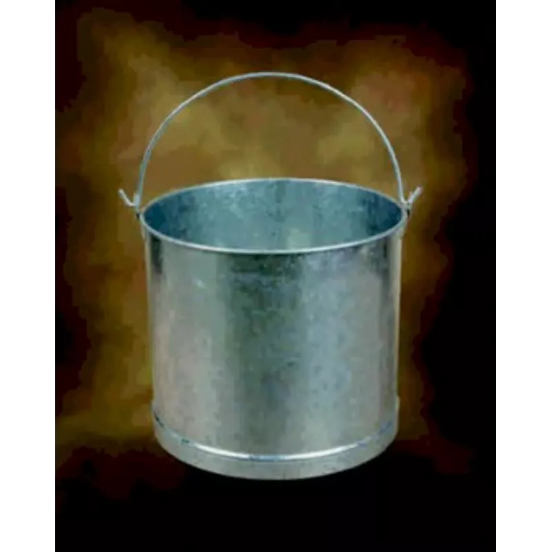 CUBO RECTO 10 CINC 25.CM 11L de metal galvanizado con asas, ideal para almacenamiento y decoraciones.