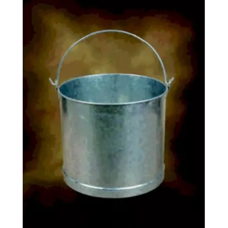 CUBO RECTO 10 CINC 25.CM 11L de metal galvanizado con asas, ideal para almacenamiento y decoraciones.