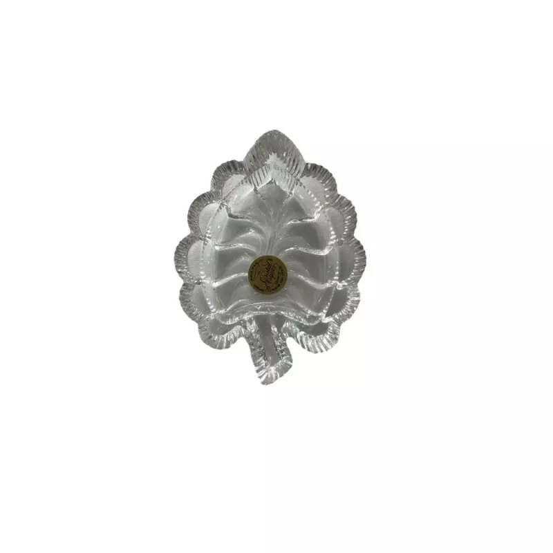 CENICERO COPELA FOUGERE de vidrio blanco con diseño de hoja y acabado brillante para decoración elegante.