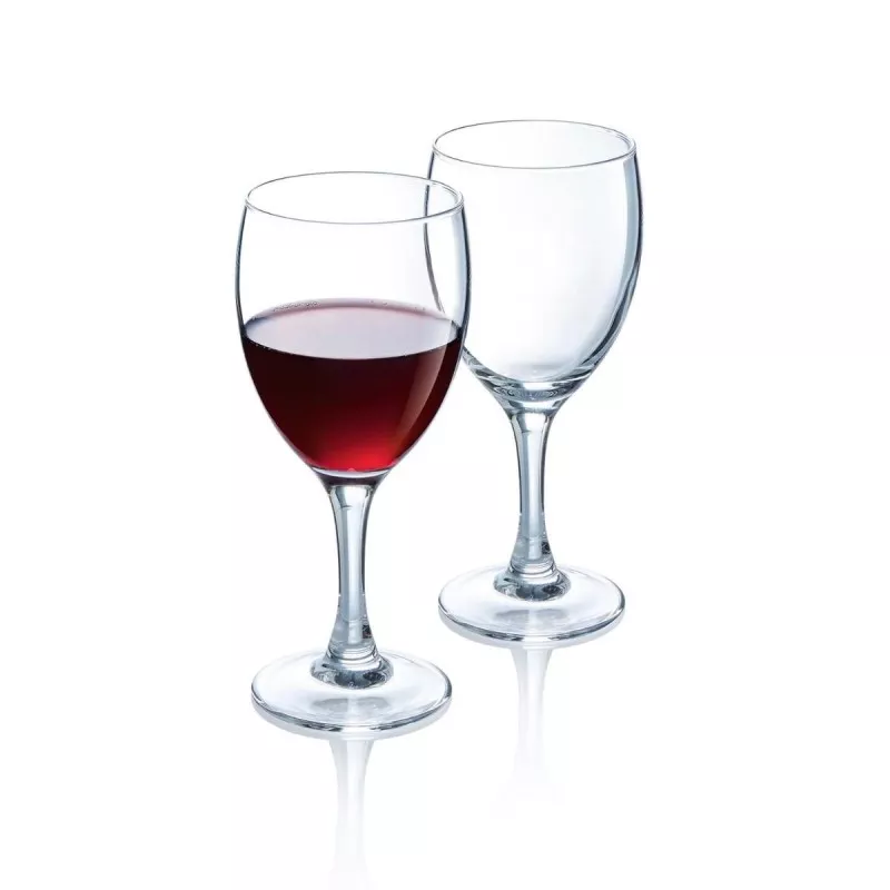 COPA ELEGANCE 24.5 AGUA LUMINARC vidrio transparente con diseño elegante y base resistente para vino tinto.