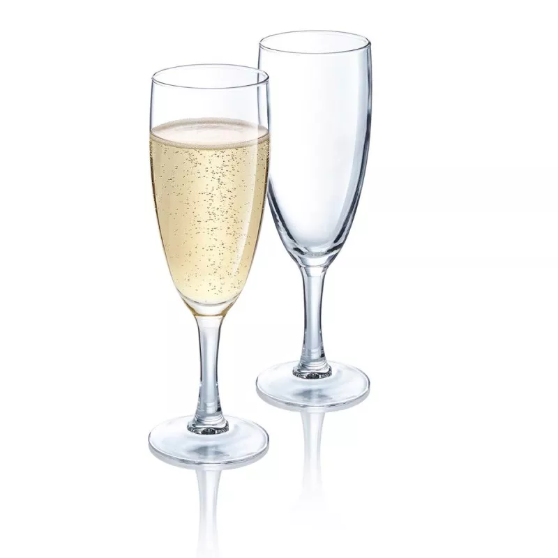 COPA ELEGANCE 17 CHAMPAN LUMINARC de cristal transparente con pie elegante y diseño estilizado para brindis.