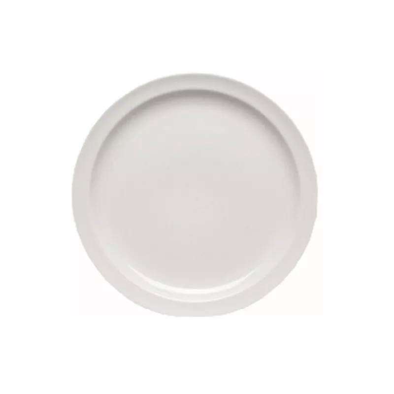 PLATO LLANO EUROPA 250/25 BCO, cerámica blanca, diseño clásico, acabado mate, ideal para presentaciones elegantes.
