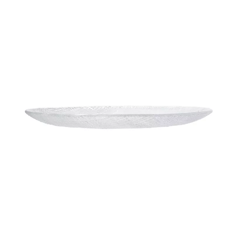 PLATO IKONIC BIDASOA TRANSP. RELIVE 28 de diseño moderno y acabado transparente, ideal para servir ensaladas.