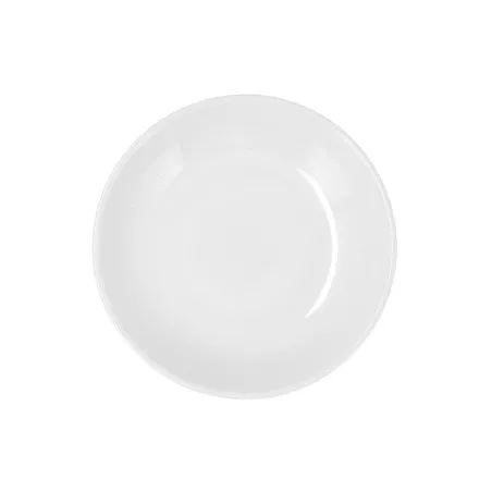 PLATO GLACIAL COUPE HONDO 21 de cerámica blanca con acabado brillante y diseño elegante para presentaciones.