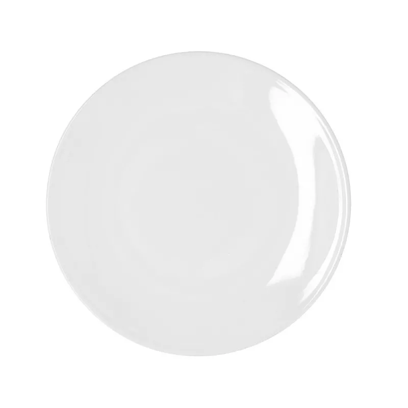 PLATO GLACIAL COUPE LLANO 25 de cerámica blanca con acabado brillante y diseño moderno, ideal para presentación de platos.