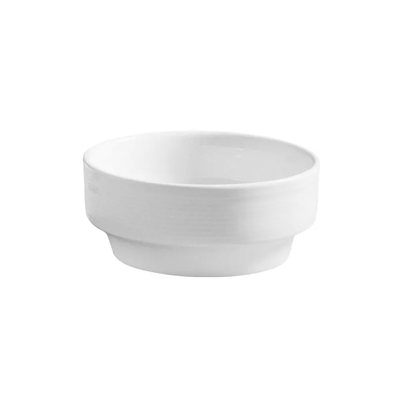SALSERA CORAL PORVASAL de cerámica blanca con diseño sencillo y acabado brillante, ideal para acompañamientos.