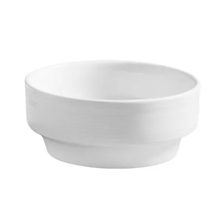 SALSERA CORAL PORVASAL de cerámica blanca con diseño sencillo y acabado brillante, ideal para acompañamientos.