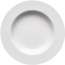 PLATO HONDO 22 CM. SELENA PRO PORVASAL en cerámica blanca de acabado liso y diseño elegante, ideal para presentación de platos.