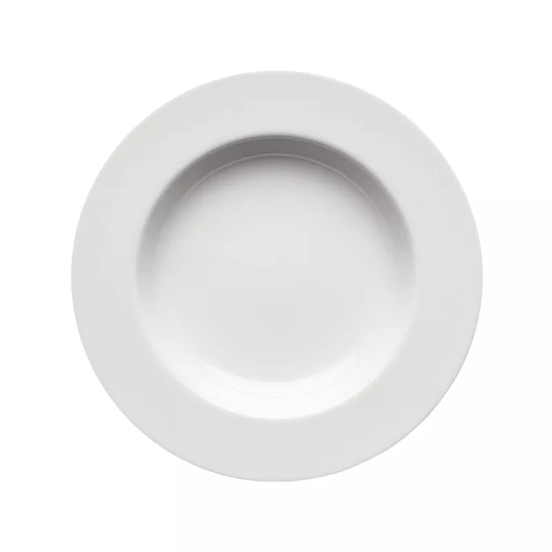 PLATO HONDO 22 CM. SELENA PRO PORVASAL en cerámica blanca de acabado liso y diseño elegante, ideal para presentación de platos.