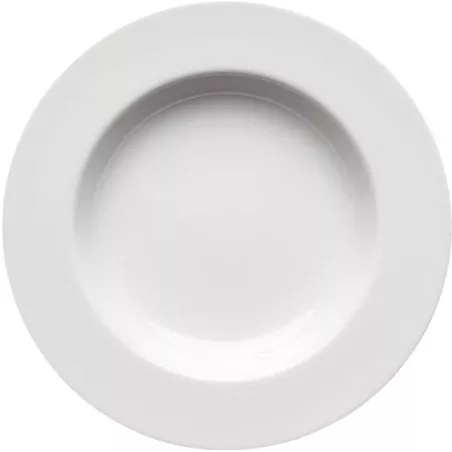 PLATO HONDO 22 CM. SELENA PRO PORVASAL en cerámica blanca de acabado liso y diseño elegante, ideal para presentación de platos.