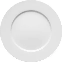 PLATO LLANO 25 CM. SELENA PRO PORVASAL en cerámica blanca con acabado brillante y diseño elegante para presentación de alimentos