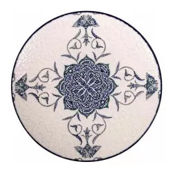 PLATO POSTRE 20 CM ROSETTA MONACO J26104 con diseño floral en tonos azul y blanco, acabado cerámico de alta calidad