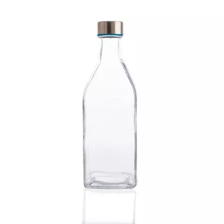 BOTELLA CRISTAL 1L TRANSP. HABITAT QUID 7522036 con diseño elegante, tapa metálica y acabado transparente.