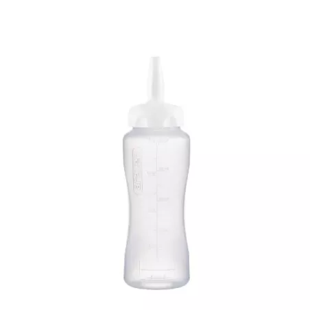 Dosificador de salsas Araven 50 cl 01377, polietileno transparente, boca ancha, graduado para fácil dosificación.