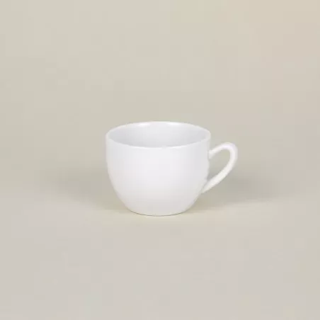 TAZA MOKA EURODRA 70CC MARIA blanca de porcelana, diseño elegante y acabado mate, ideal para café o té.