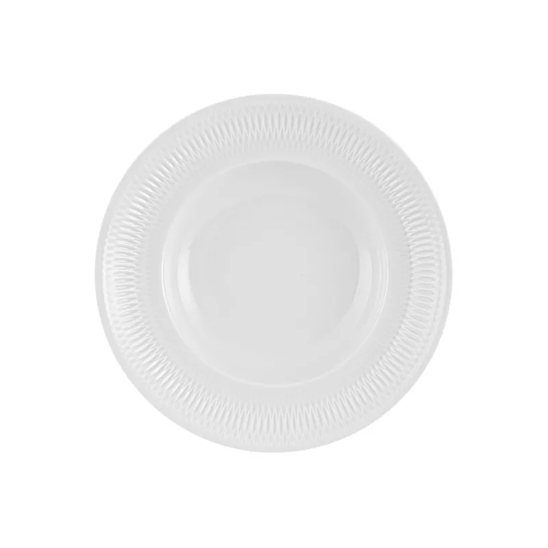 PLATO HONDO PASTA 28 CM. UTOPIA blanco cerámico con diseño elegante y acabado brillante ideal para presentaciones decorativas