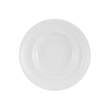 PLATO HONDO PASTA 28 CM. UTOPIA blanco cerámico con diseño elegante y acabado brillante ideal para presentaciones decorativas