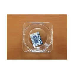 CENICERO CUADRADO DURALEX de vidrio transparente, diseño moderno y acabado pulido, ideal para cualquier ambiente.
