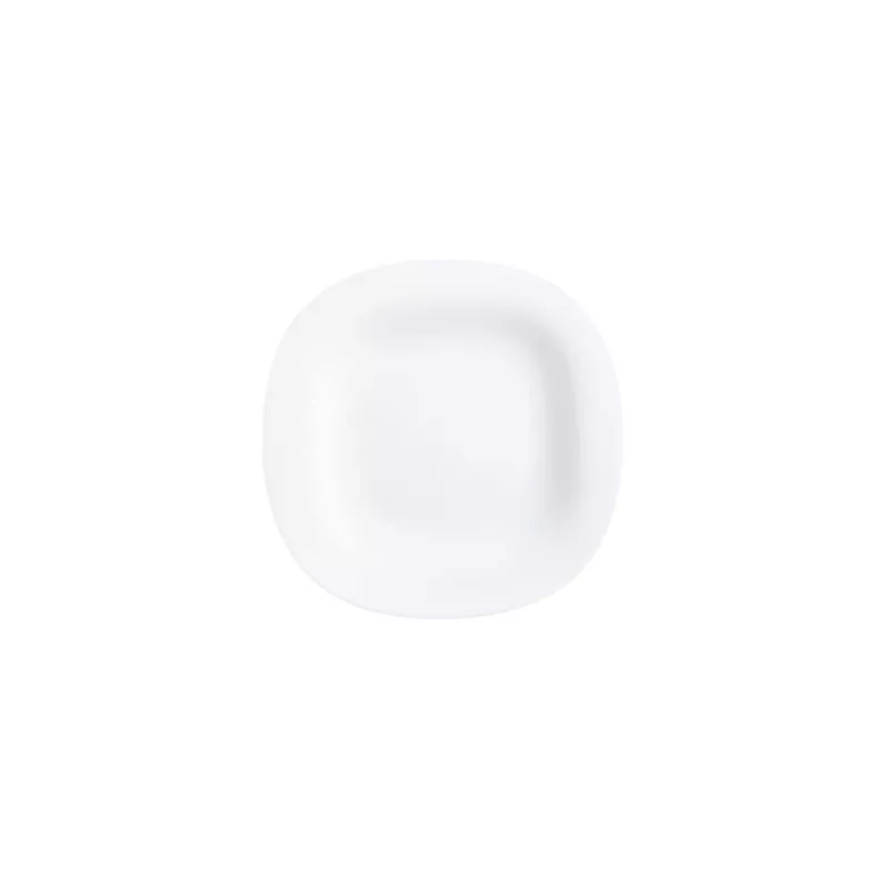 PLATO POSTRE CARINE BCO LUMINARC cuadrado de cerámica blanca con acabado brillante y diseño elegante para servir postres
