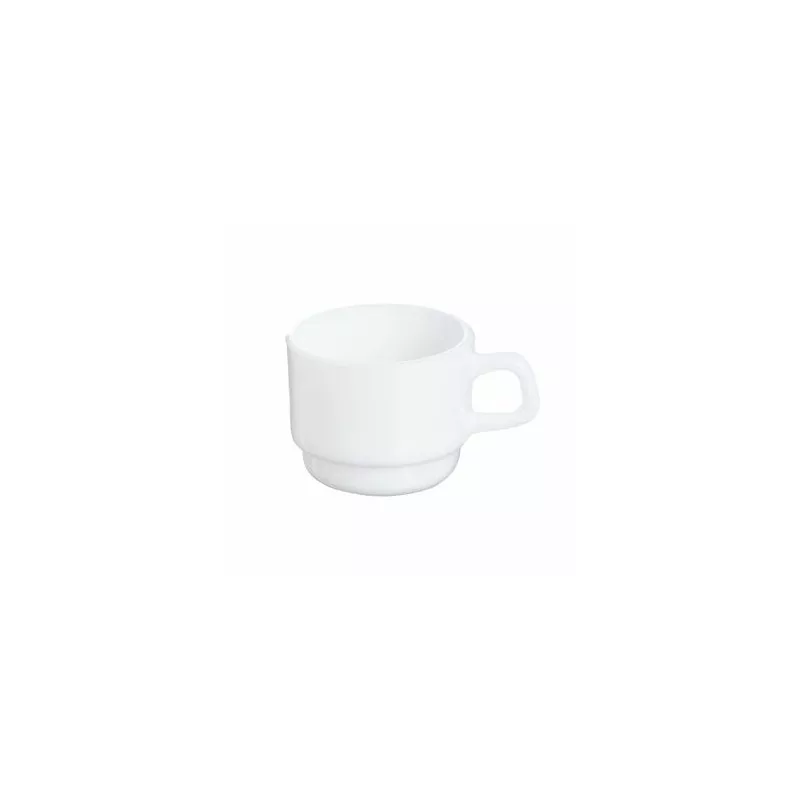 TAZA 8 MOKA RESTAURANT.BLANCO de cerámica blanca, diseño simple y elegante, ideal para café o té.