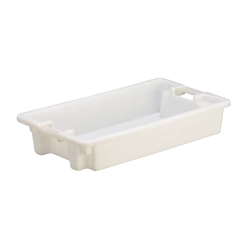 CAJA DENOX APILABLE 70330 30 L de plástico blanco, diseño rectangular y asas para fácil manejo.