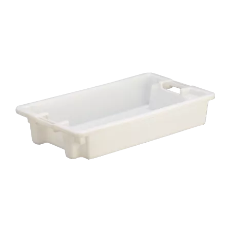 CAJA DENOX APILABLE 70330 30 L de plástico blanco, diseño rectangular y asas para fácil manejo.