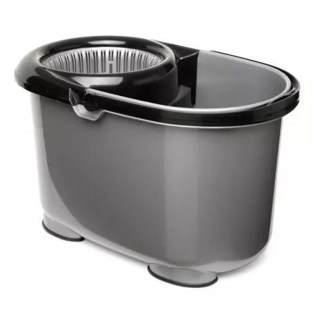 CUBO TATAY C/ESCU TWISTER 1103700 gris con escurridor integrado y diseño ergonómico para fácil manejo.