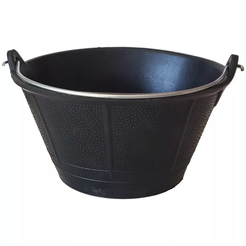 CUBO GOMA 10 ITALIANO TALIAPLAST negro, flexible, con asas y diseño antideslizante para múltiples usos.