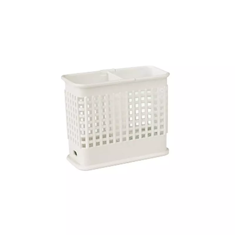Escurrecubiertos Araven 1064 plástico blanco profesional con diseño compacto y separadores para utensilios de cocina.