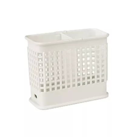 Escurrecubiertos Araven 1064 plástico blanco profesional con diseño compacto y separadores para utensilios de cocina.