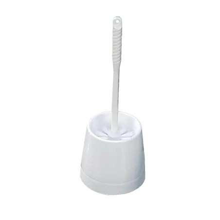 Escobillero Denox Florencia 14200 blanco de cerámica con diseño moderno y cepillo incluido.