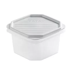 Táper Tatay Top Flex 0,6 L cuadrado blanco hermético de plástico resistente y diseño funcional ideal para almacenamiento.