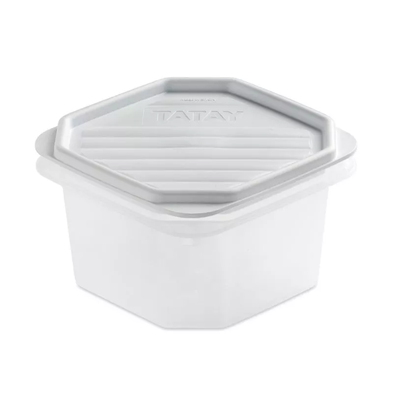 Táper Tatay Top Flex 0,6 L cuadrado blanco hermético de plástico resistente y diseño funcional ideal para almacenamiento.