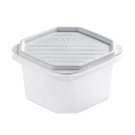 Táper Tatay Top Flex 0,6 L cuadrado blanco hermético de plástico resistente y diseño funcional ideal para almacenamiento.