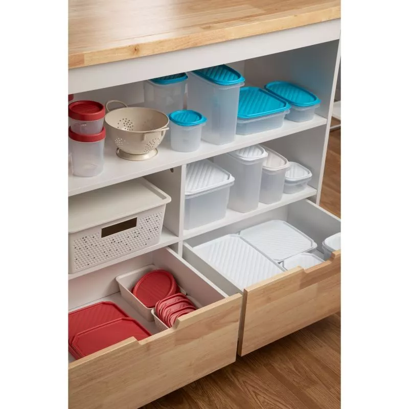 Táper Tatay Top Flex 0,6 L cuadrado blanco hermético de plástico durable con tapa de sellado seguro y diseño apilable