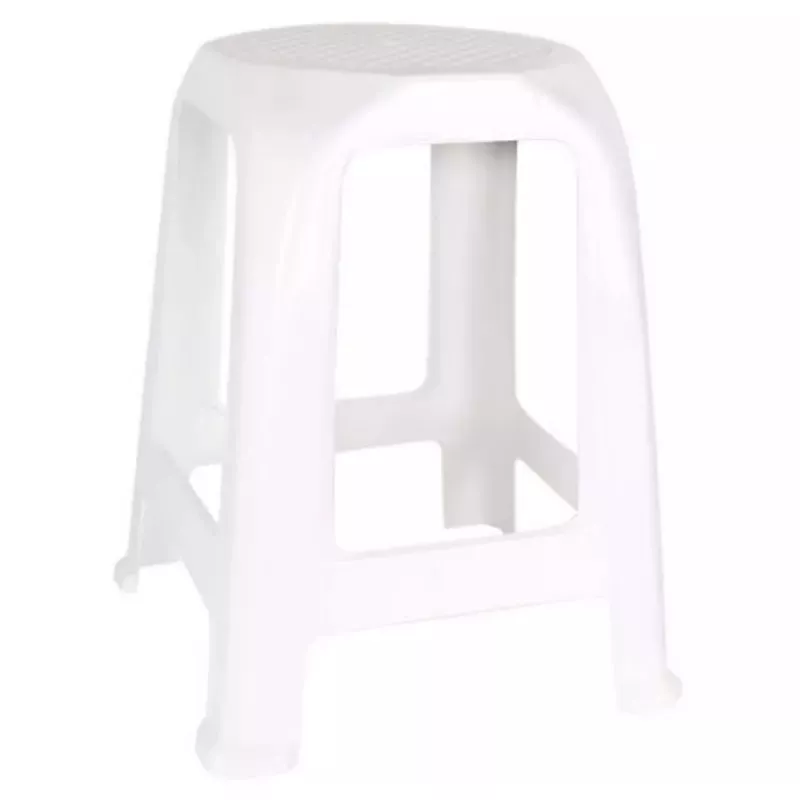 Taburete multiusos Viejo Valle 854002 plástico blanco 26x26x33 cm con diseño compacto y acabado resistente.